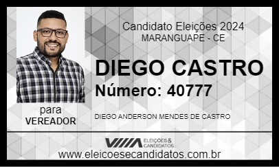 Candidato DIEGO CASTRO 2024 - MARANGUAPE - Eleições