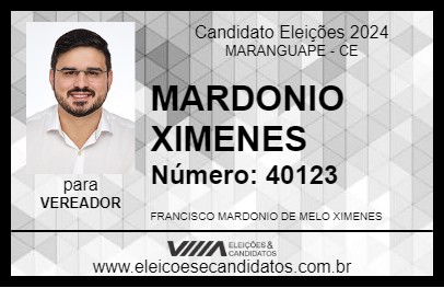 Candidato MARDONIO XIMENES 2024 - MARANGUAPE - Eleições