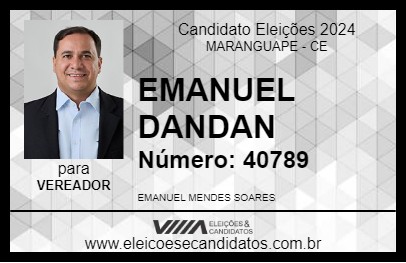 Candidato EMANUEL DANDAN 2024 - MARANGUAPE - Eleições