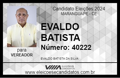 Candidato EVALDO BATISTA 2024 - MARANGUAPE - Eleições