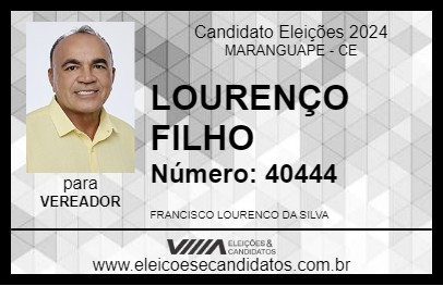 Candidato LOURENÇO FILHO 2024 - MARANGUAPE - Eleições