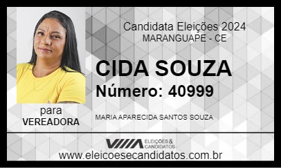 Candidato CIDA SOUZA 2024 - MARANGUAPE - Eleições