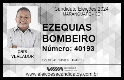 Candidato EZEQUIAS BOMBEIRO 2024 - MARANGUAPE - Eleições