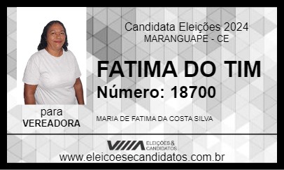 Candidato FATIMA DO TIM 2024 - MARANGUAPE - Eleições