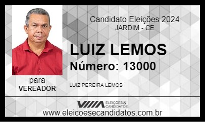 Candidato LUIZ LEMOS 2024 - JARDIM - Eleições