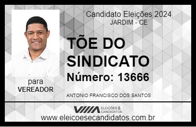 Candidato TÕE DO SINDICATO 2024 - JARDIM - Eleições