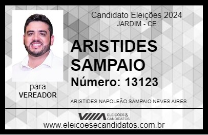 Candidato ARISTIDES SAMPAIO 2024 - JARDIM - Eleições