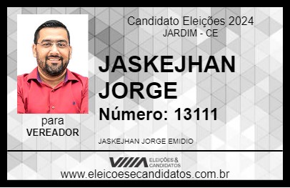 Candidato JASKEJHAN JORGE 2024 - JARDIM - Eleições