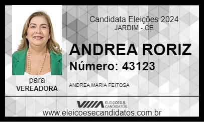 Candidato ANDREA RORIZ 2024 - JARDIM - Eleições