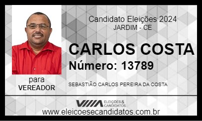 Candidato CARLOS COSTA 2024 - JARDIM - Eleições