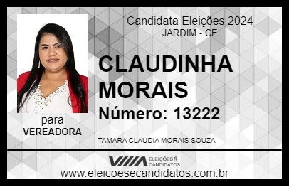 Candidato CLAUDINHA MORAIS 2024 - JARDIM - Eleições