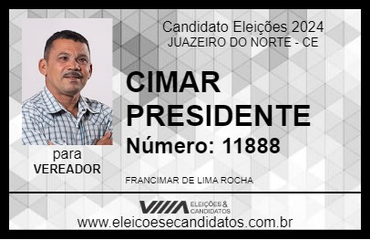 Candidato CIMAR PRESIDENTE 2024 - JUAZEIRO DO NORTE - Eleições