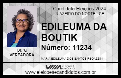 Candidato EDILEUMA DA BOUTIK 2024 - JUAZEIRO DO NORTE - Eleições