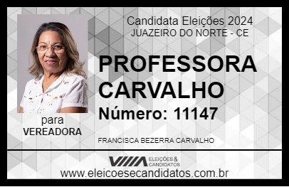 Candidato PROFESSORA CARVALHO 2024 - JUAZEIRO DO NORTE - Eleições