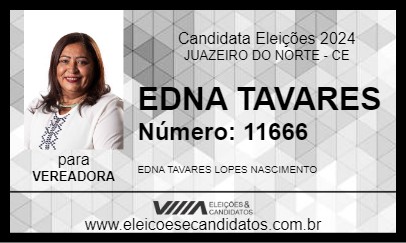 Candidato EDNA TAVARES 2024 - JUAZEIRO DO NORTE - Eleições