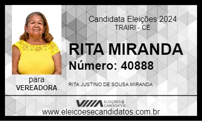 Candidato RITA MIRANDA 2024 - TRAIRI - Eleições