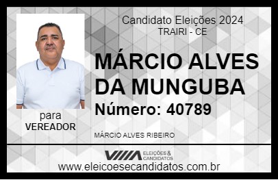 Candidato MÁRCIO ALVES DA MUNGUBA 2024 - TRAIRI - Eleições