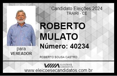 Candidato ROBERTO MULATO 2024 - TRAIRI - Eleições