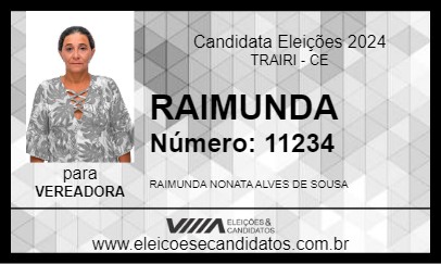 Candidato RAIMUNDA 2024 - TRAIRI - Eleições