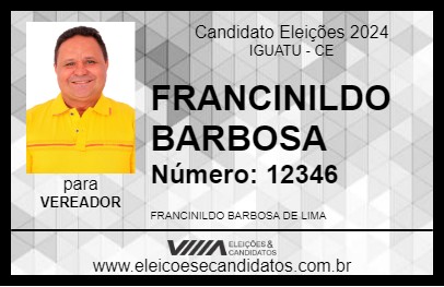 Candidato FRANCINILDO BARBOSA 2024 - IGUATU - Eleições