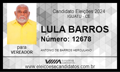 Candidato LULA BARROS 2024 - IGUATU - Eleições