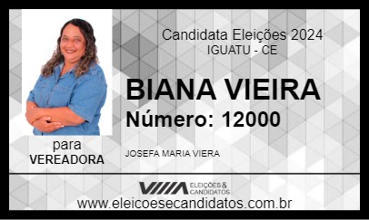 Candidato BIANA VIEIRA 2024 - IGUATU - Eleições