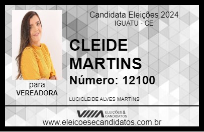 Candidato CLEIDE MARTINS 2024 - IGUATU - Eleições