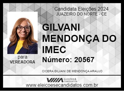 Candidato GILVANI MENDONÇA DO IMEC 2024 - JUAZEIRO DO NORTE - Eleições