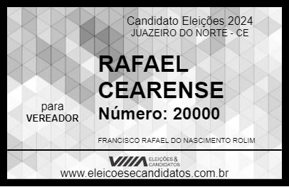 Candidato RAFAEL CEARENSE 2024 - JUAZEIRO DO NORTE - Eleições