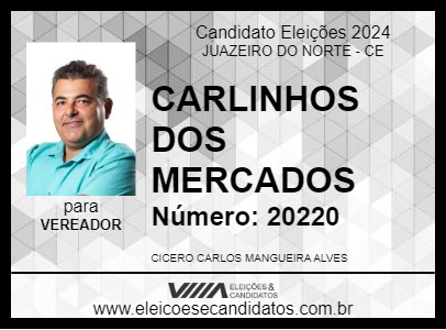 Candidato CARLINHOS DOS MERCADOS 2024 - JUAZEIRO DO NORTE - Eleições