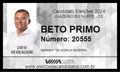 Candidato BETO PRIMO 2024 - JUAZEIRO DO NORTE - Eleições