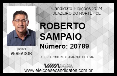 Candidato ROBERTO SAMPAIO 2024 - JUAZEIRO DO NORTE - Eleições