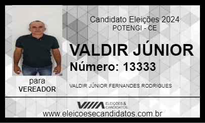 Candidato VALDIR JÚNIOR 2024 - POTENGI - Eleições