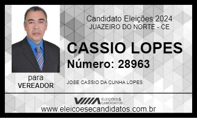 Candidato CASSIO LOPES 2024 - JUAZEIRO DO NORTE - Eleições