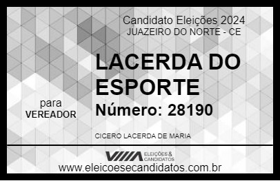 Candidato LACERDA DO ESPORTE 2024 - JUAZEIRO DO NORTE - Eleições