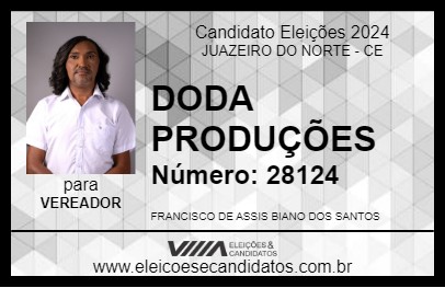 Candidato DODA PRODUÇÕES 2024 - JUAZEIRO DO NORTE - Eleições