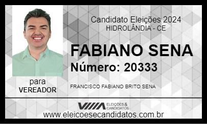 Candidato FABIANO SENA 2024 - HIDROLÂNDIA - Eleições