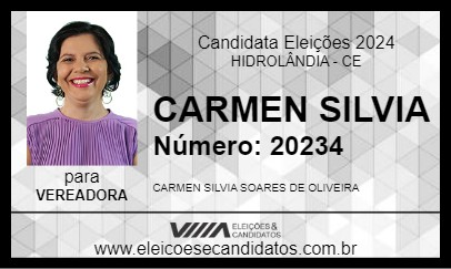 Candidato CARMEN SILVIA  2024 - HIDROLÂNDIA - Eleições