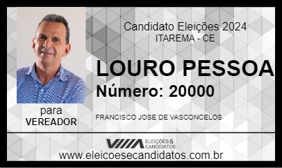 Candidato LOURO PESSOA 2024 - ITAREMA - Eleições