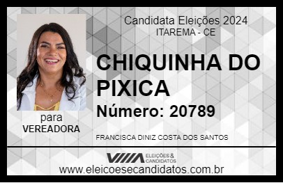 Candidato CHIQUINHA DO PIXICA 2024 - ITAREMA - Eleições