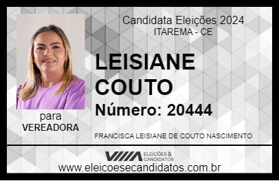 Candidato LEISIANE COUTO 2024 - ITAREMA - Eleições