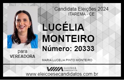 Candidato LUCÉLIA MONTEIRO 2024 - ITAREMA - Eleições