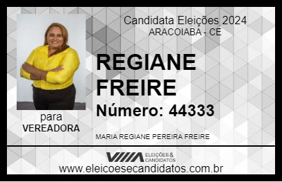 Candidato REGIANE FREIRE 2024 - ARACOIABA - Eleições