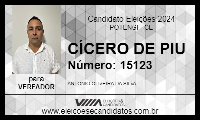 Candidato CÍCERO DE PIU 2024 - POTENGI - Eleições