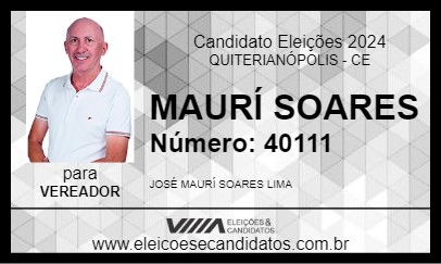 Candidato MAURÍ SOARES 2024 - QUITERIANÓPOLIS - Eleições