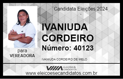 Candidato IVANIUDA CORDEIRO 2024 - QUITERIANÓPOLIS - Eleições