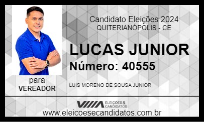 Candidato LUCAS JUNIOR 2024 - QUITERIANÓPOLIS - Eleições