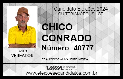 Candidato CHICO CONRADO 2024 - QUITERIANÓPOLIS - Eleições