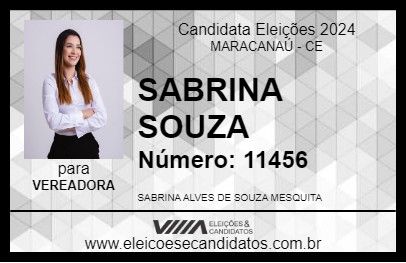 Candidato SABRINA SOUZA 2024 - MARACANAÚ - Eleições