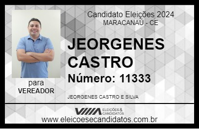 Candidato JEORGENES CASTRO 2024 - MARACANAÚ - Eleições